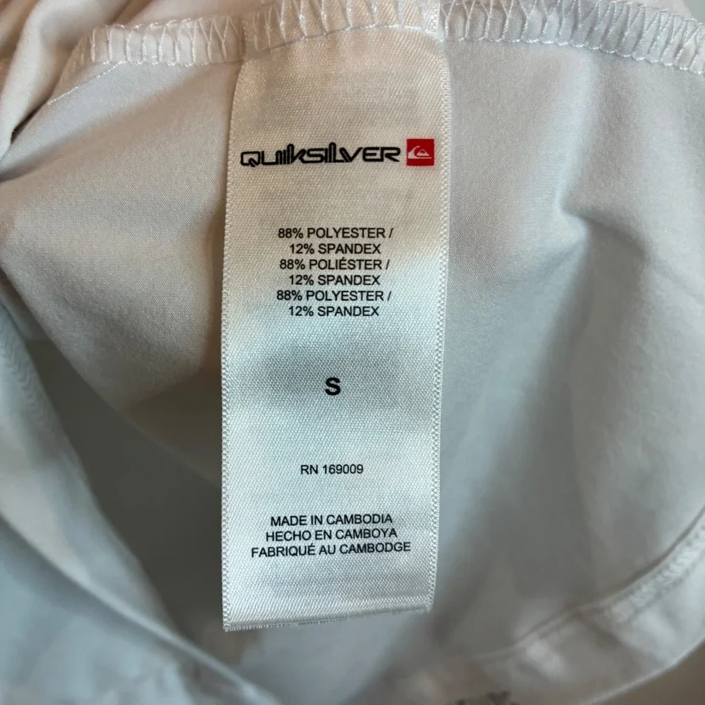 Quiksilver Mens White Performance Short Sleeve T-Shirt Regular Fit Small S